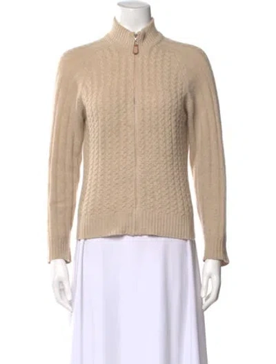 Pre-owned Neiman Marcus Cashmere Mock Neck Sweater In Neutral