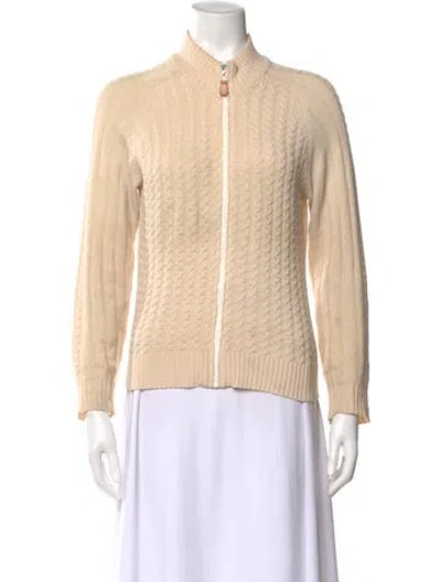 Pre-owned Neiman Marcus Cashmere Mock Neck Sweater In Neutral
