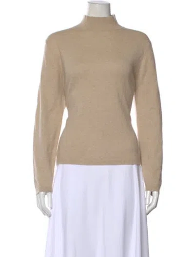 Pre-owned Neiman Marcus Cashmere Mock Neck Sweater In Neutral