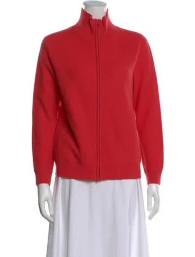 Pre-owned Neiman Marcus Cashmere Mock Neck Sweater In Orange