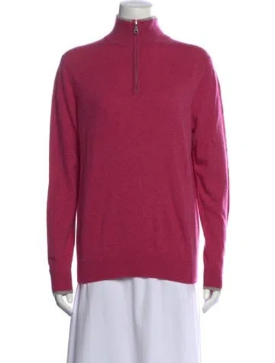 Pre-owned Neiman Marcus Cashmere Mock Neck Sweater In Pink