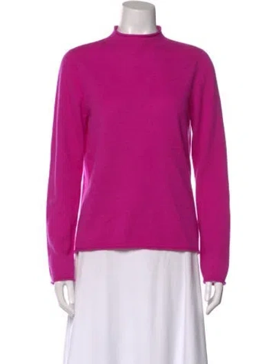 Pre-owned Neiman Marcus Cashmere Mock Neck Sweater In Purple