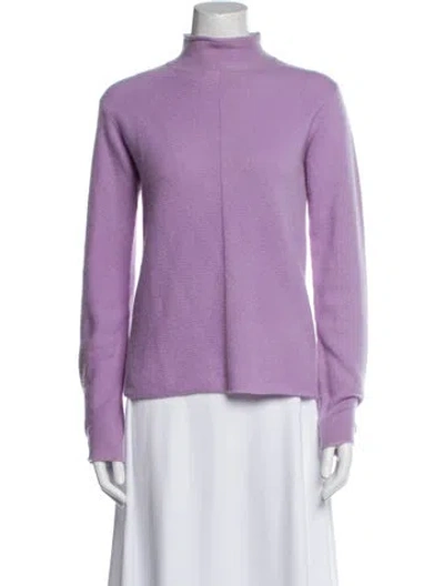 Pre-owned Neiman Marcus Cashmere Mock Neck Sweater In Purple