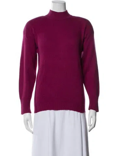 Pre-owned Neiman Marcus Cashmere Mock Neck Sweater In Purple