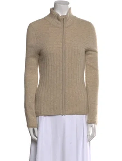 Pre-owned Neiman Marcus Cashmere Mock Neck Sweatshirt In Neutral