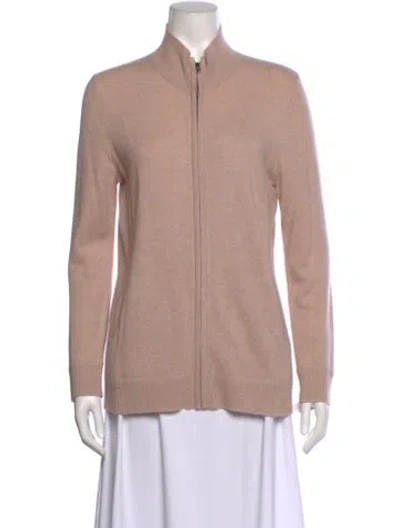 Pre-owned Neiman Marcus Cashmere Mock Neck Top In Neutral