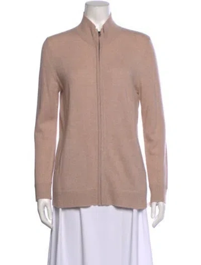 Pre-owned Neiman Marcus Cashmere Mock Neck Top In Neutral