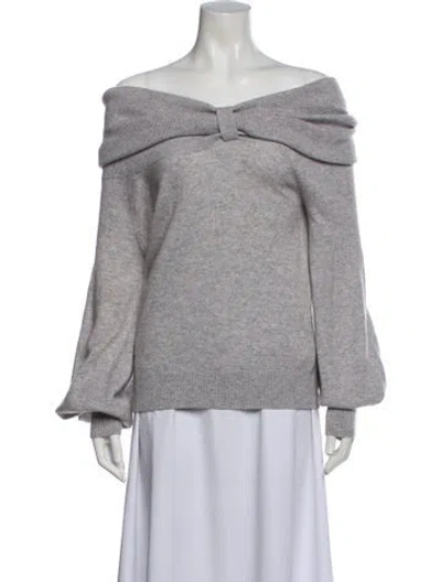 Pre-owned Neiman Marcus Cashmere Off-the-shoulder Sweater In Neutral