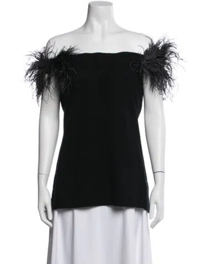 Pre-owned Neiman Marcus Cashmere Off-the-shoulder Top In Black