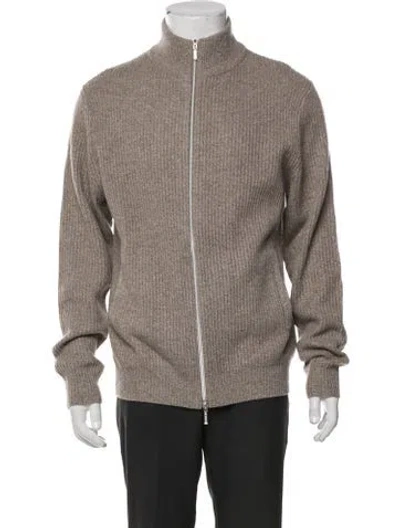 Pre-owned Neiman Marcus Cashmere Open Front Cardigan In Neutral