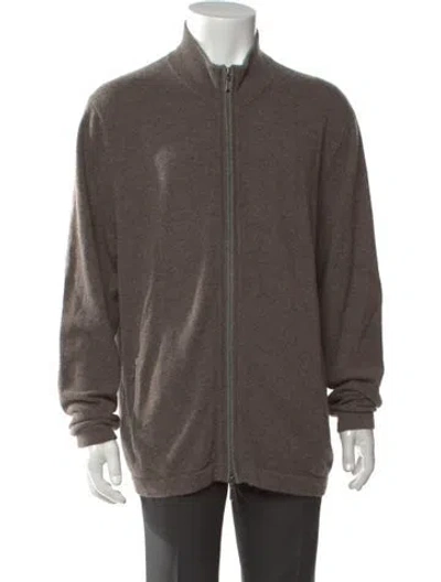 Pre-owned Neiman Marcus Cashmere Open Front Cardigan In Neutrals