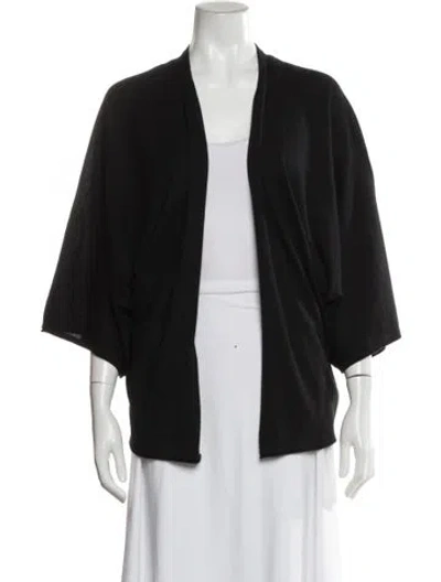 Pre-owned Neiman Marcus Cashmere Open Front Sweater In Black