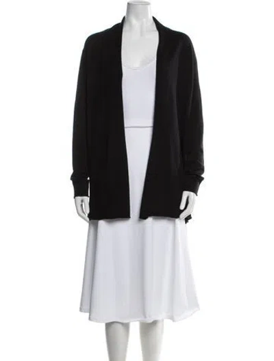 Pre-owned Neiman Marcus Cashmere Open Front Sweater In Black