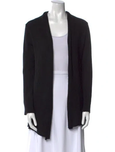 Pre-owned Neiman Marcus Cashmere Open Front Sweater In Black