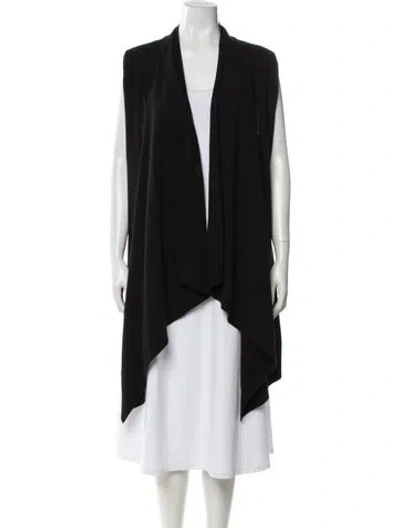 Pre-owned Neiman Marcus Cashmere Open Front Sweater In Black