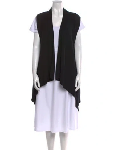 Pre-owned Neiman Marcus Cashmere Open Front Sweater In Black