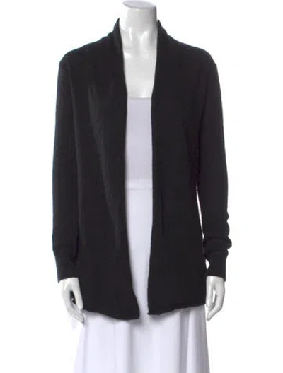 Pre-owned Neiman Marcus Cashmere Open Front Sweater In Black