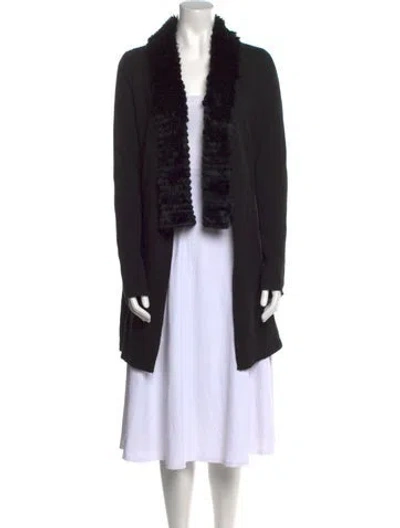 Pre-owned Neiman Marcus Cashmere Open Front Sweater In Black