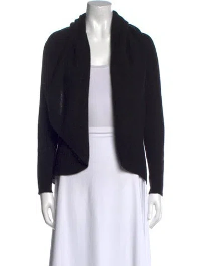 Pre-owned Neiman Marcus Cashmere Open Front Sweater In Black