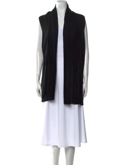 Pre-owned Neiman Marcus Cashmere Open Front Sweater In Black