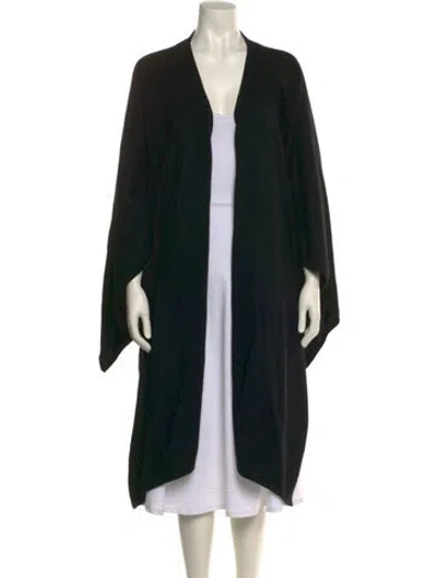 Pre-owned Neiman Marcus Cashmere Open Front Sweater In Black