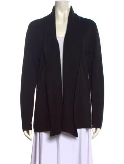 Pre-owned Neiman Marcus Cashmere Open Front Sweater In Black