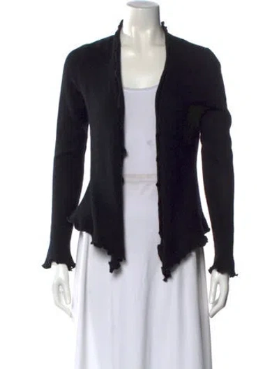 Pre-owned Neiman Marcus Cashmere Open Front Sweater In Black