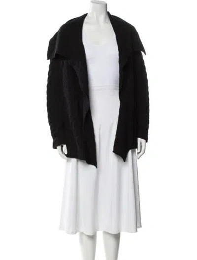 Pre-owned Neiman Marcus Cashmere Open Front Sweater In Black