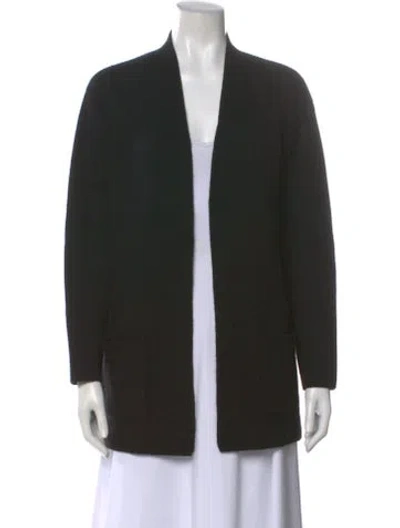 Pre-owned Neiman Marcus Cashmere Open Front Sweater In Black