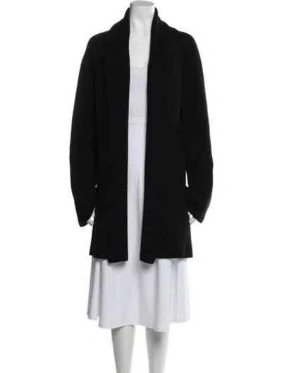 Pre-owned Neiman Marcus Cashmere Open Front Sweater In Black