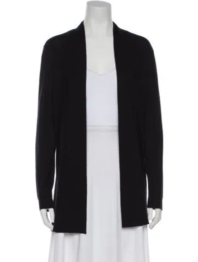 Pre-owned Neiman Marcus Cashmere Open Front Sweater In Black