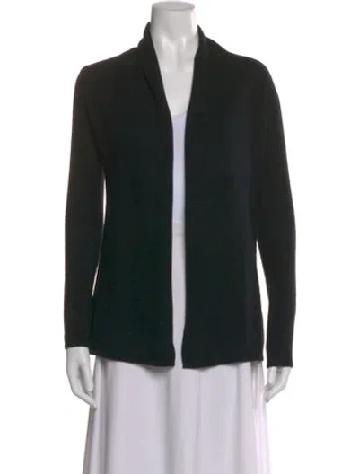 Pre-owned Neiman Marcus Cashmere Open Front Sweater In Black