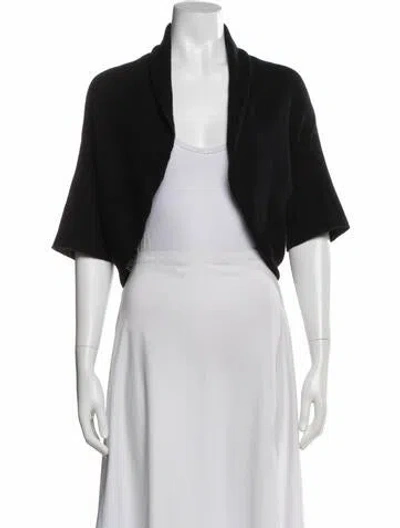 Pre-owned Neiman Marcus Cashmere Open Front Sweater In Black