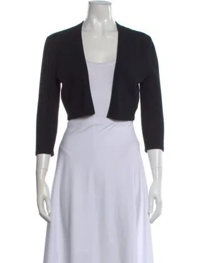 Pre-owned Neiman Marcus Cashmere Open Front Sweater In Black