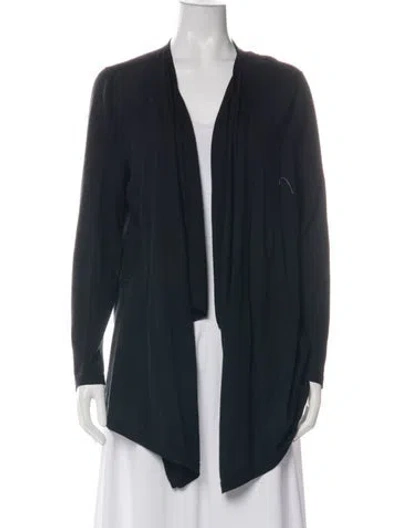 Pre-owned Neiman Marcus Cashmere Open Front Sweater In Black