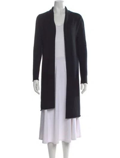 Pre-owned Neiman Marcus Cashmere Open Front Sweater In Black