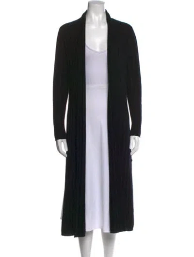 Pre-owned Neiman Marcus Cashmere Open Front Sweater In Black