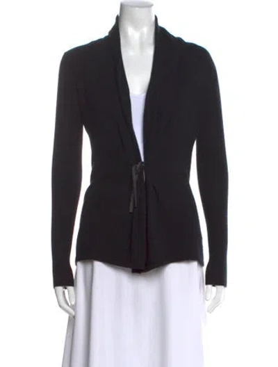 Pre-owned Neiman Marcus Cashmere Open Front Sweater In Black