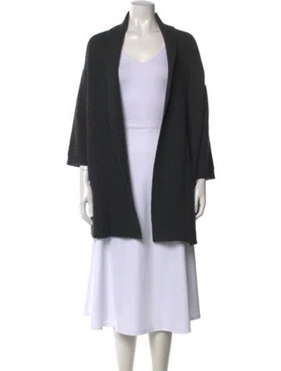 Pre-owned Neiman Marcus Cashmere Open Front Sweater In Black