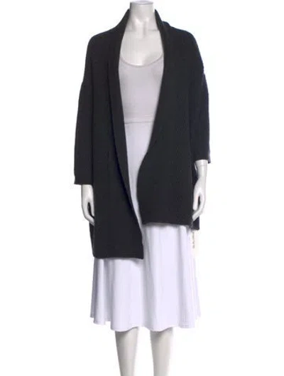 Pre-owned Neiman Marcus Cashmere Open Front Sweater In Black