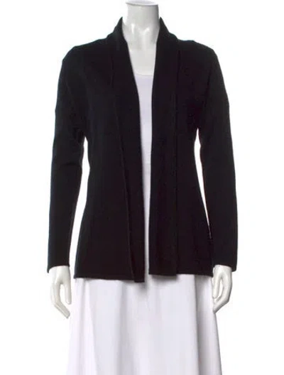 Pre-owned Neiman Marcus Cashmere Open Front Sweater In Black