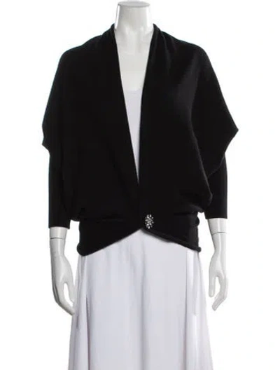 Pre-owned Neiman Marcus Cashmere Open Front Sweater In Black