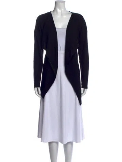Pre-owned Neiman Marcus Cashmere Open Front Sweater In Black