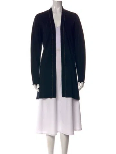 Pre-owned Neiman Marcus Cashmere Open Front Sweater In Black