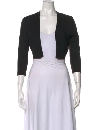 Pre-owned Neiman Marcus Cashmere Open Front Sweater In Black