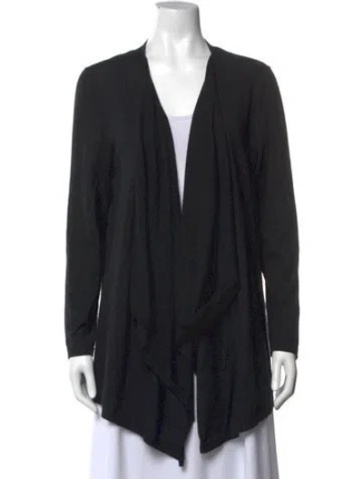Pre-owned Neiman Marcus Cashmere Open Front Sweater In Black