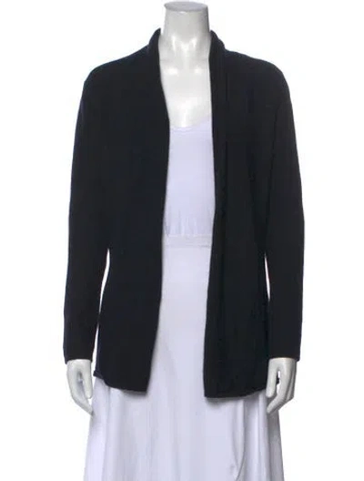 Pre-owned Neiman Marcus Cashmere Open Front Sweater In Black