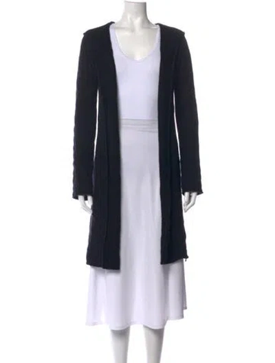 Pre-owned Neiman Marcus Cashmere Open Front Sweater In Black