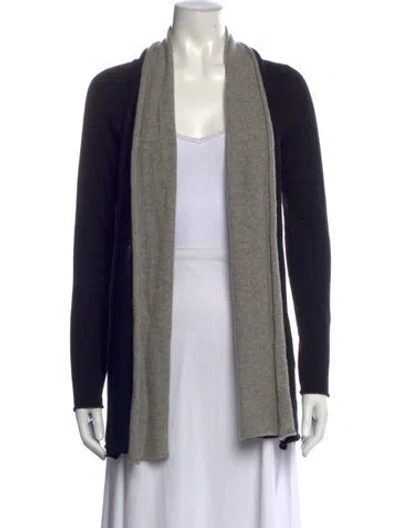 Pre-owned Neiman Marcus Cashmere Open Front Sweater In Black