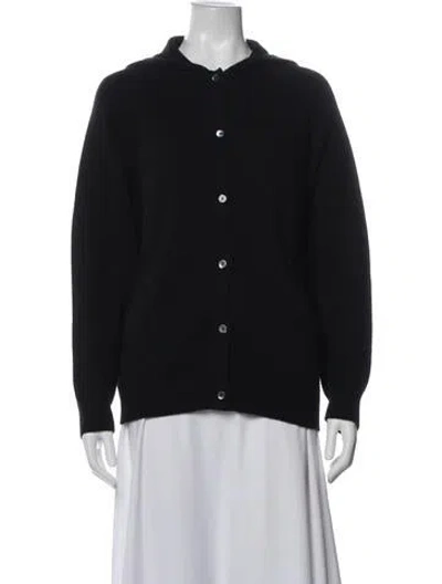 Pre-owned Neiman Marcus Cashmere Open Front Sweater In Black